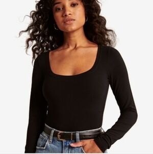 Abercrombie Long Sleeve Bodysuit Black Size M